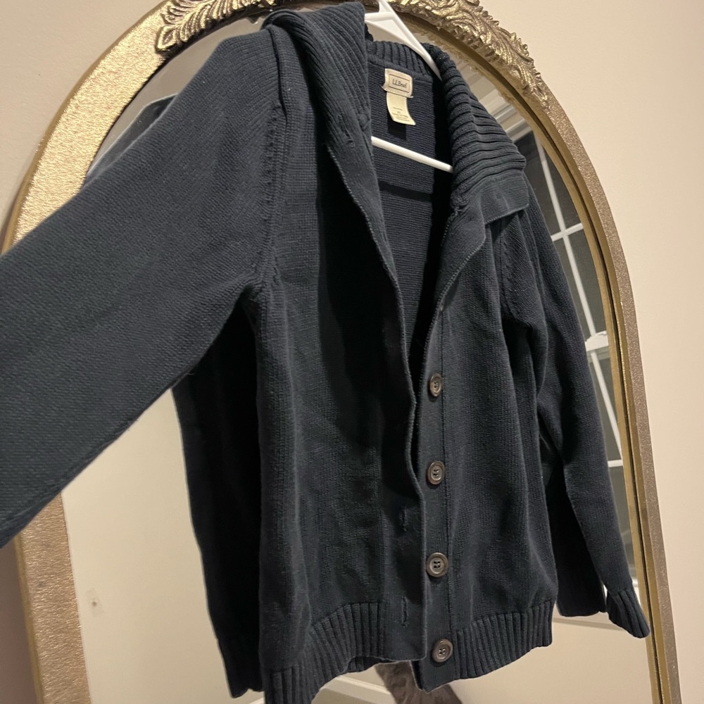 L.L Bean navy blue cardigan, extra small